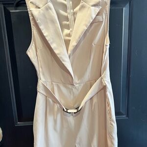SHEIN Cream Sleeveless Blazer Romper